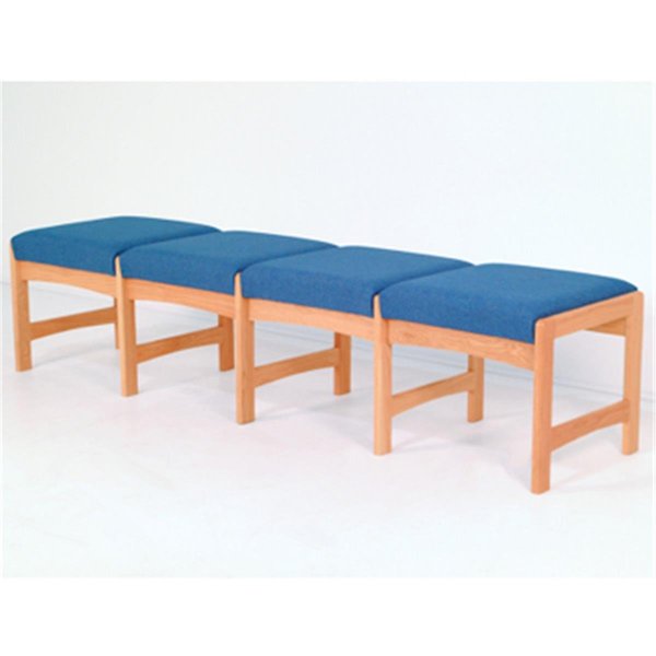 Latestluxury Four Seat Bench in Light Oak - Powder Blue LA142387